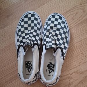 Vans Black and White Checkered Slip-On Sneakers